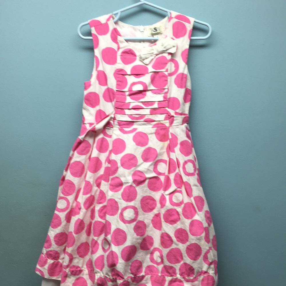 Gently used pink and white party dress. Size 5